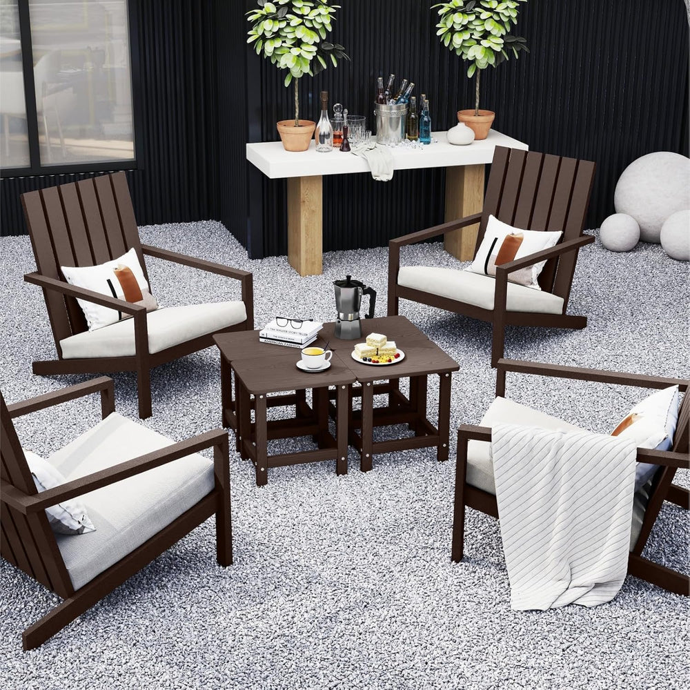 Weatherproof Outdoor Side Table, HDPE Small Outdoor Table for Adirondack, 16....