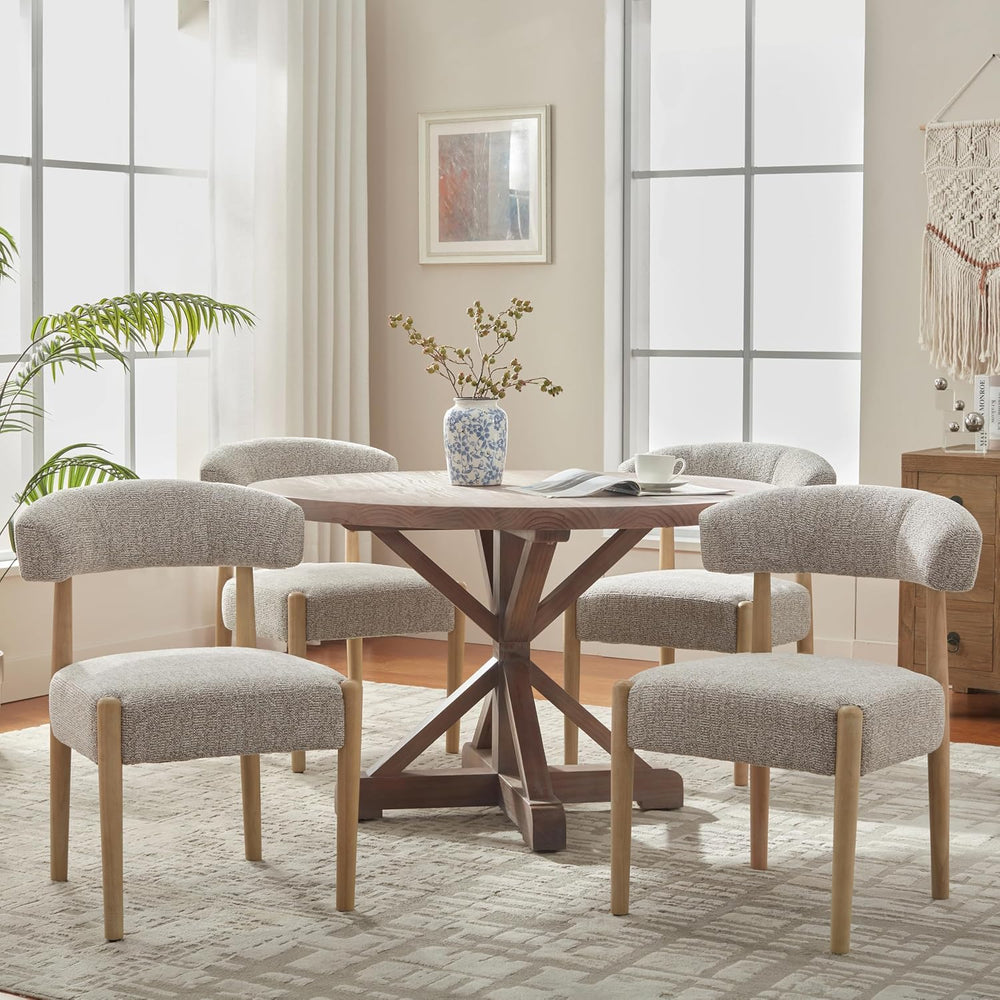 VKNOW Wooden Dining Chairs Set of 4, Modern Upholstered Dining Room Chairs wi...