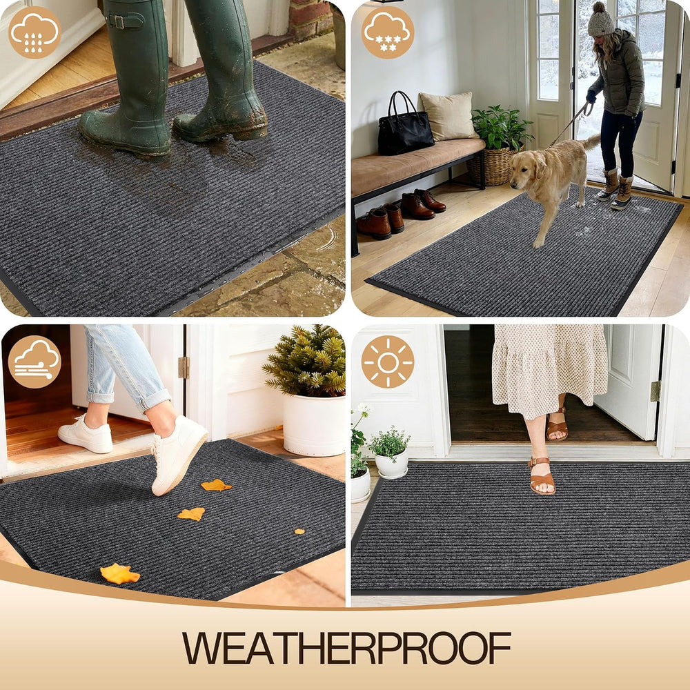 Amyracel Front Door Mat 2'x4', Heavy Duty Waterproof Indoor Outdoor D...