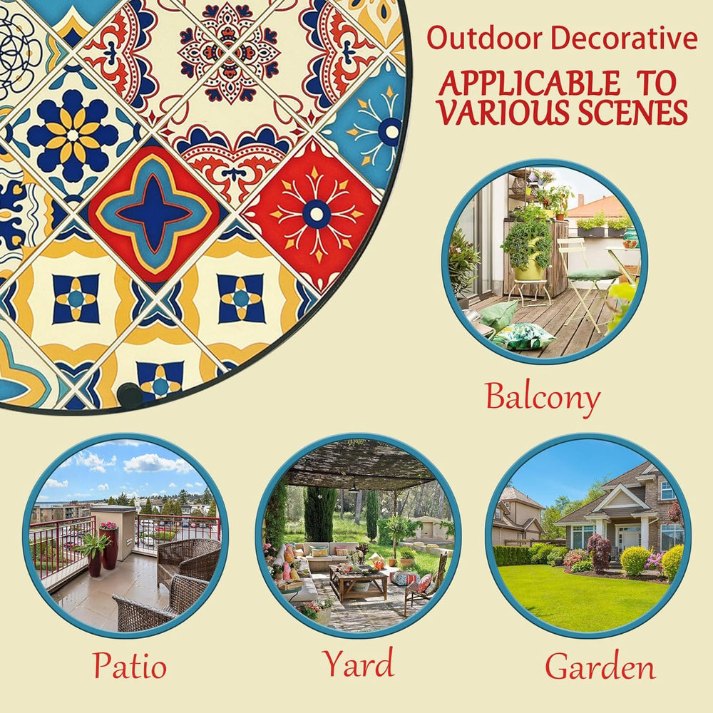 Mosaic Round Sode Tea Table, Outside Unique Furniture, Small End Outdoor Side...
