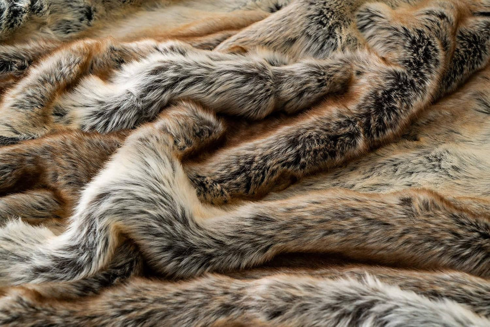 Battilo Large Brown Faux Fur Throw Blanket For Bed, 60"x80", Elegant