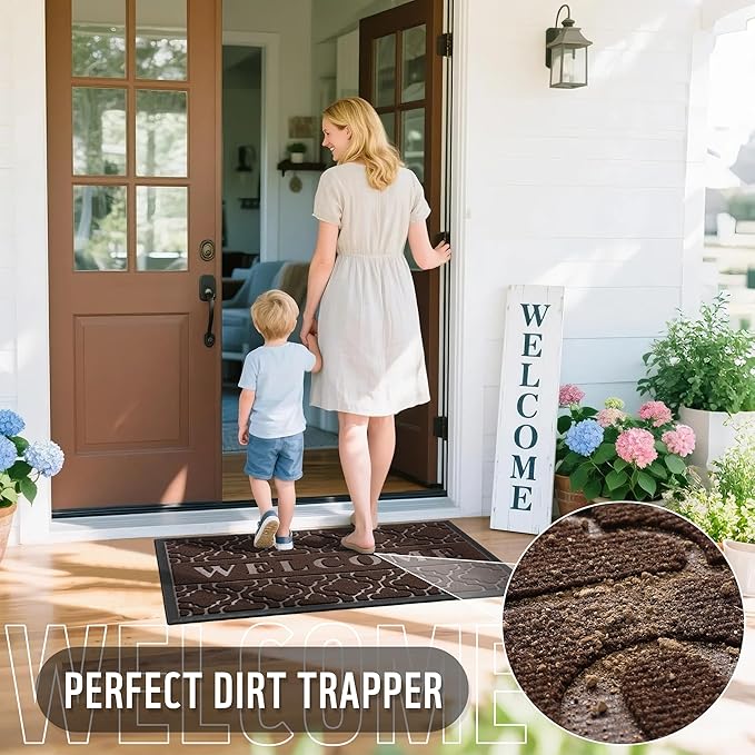 Yimobra Welcome Mat Outdoor Indoor, All-Season Waterproof Front Door Mat - Image 4