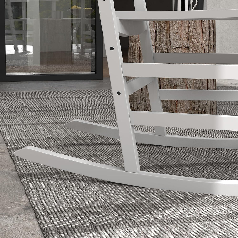 Outsunny Outdoor Rocking Chair Set of 2 with Side Table, Patio Wooden Rocking...