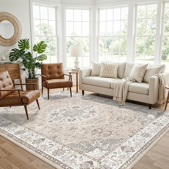Living Room 6x9 Area Rugs: Farmhouse Washable Ultra Soft Carpet - Image 4