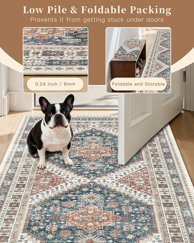 Madane 5x7 Area Rugs for Living Room, Stain Resistant Washable Rugs, Non-Slip - Image 6