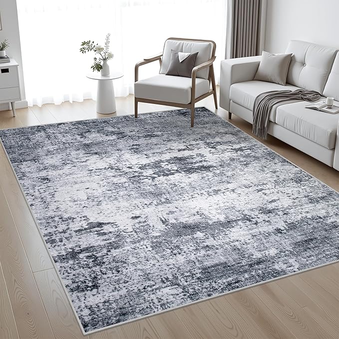 10x14 Area Rug Living Room Rug: Washable Modern Abstract Soft Thin Rug Indoor - Image 2