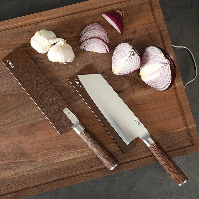 Babish 14-Piece Full Tang Forged Dark Pakka Wood Kitchen Knife Set –