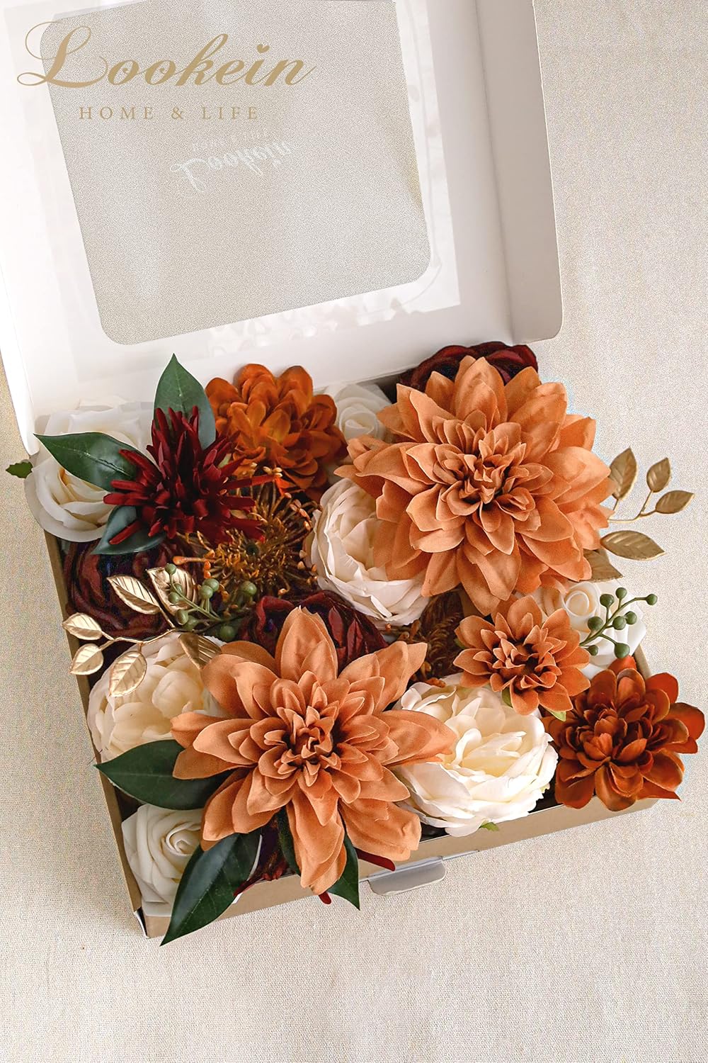Lookein Artificial Flowers for DIY Wedding Decoration Bridal Bouquet Table Ce...