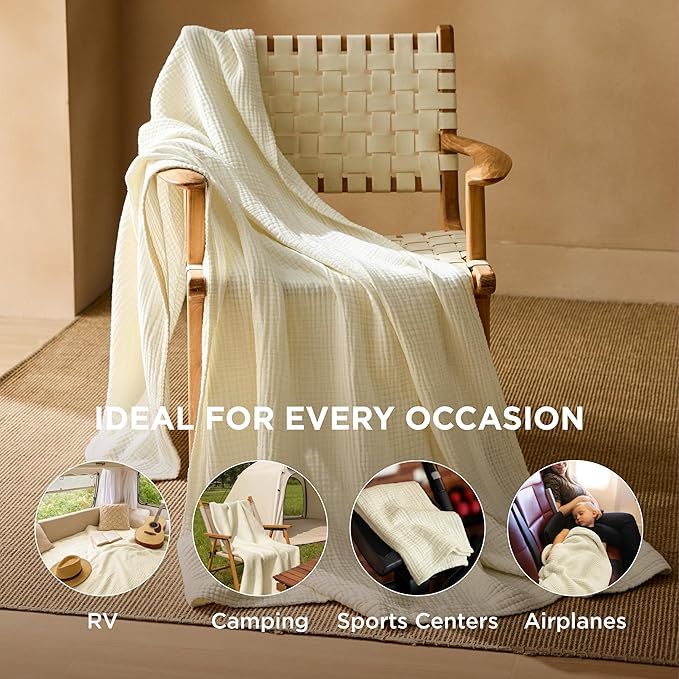 Bedsure 100% Cotton Muslin Blankets - Image 4
