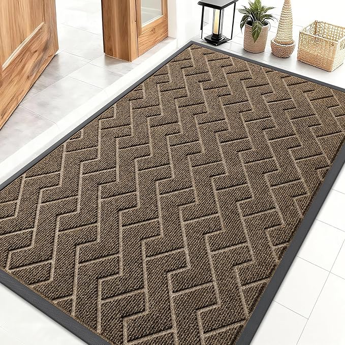 OLANLY Front Door Mat Indoor Outdoor Entrance, Waterproof All-Season, by OLANLY