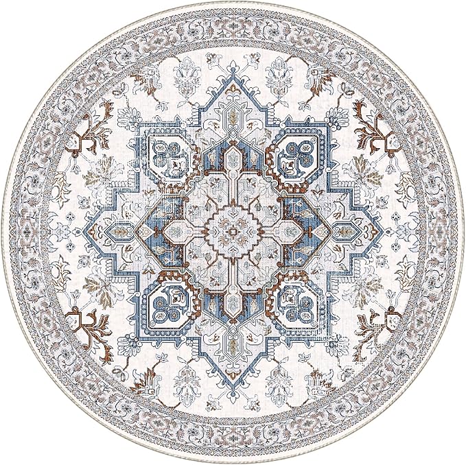 OPPODREAM Soft Round Rug 6ft, Neutral Washable Circle Rug 6ft - Image 8