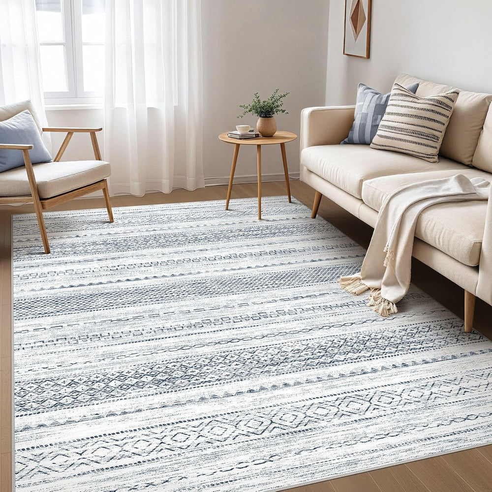 Nakagishi 5x7 Area Rugs Living Room: Washable Boho Large Neutral Soft Farmhouse
