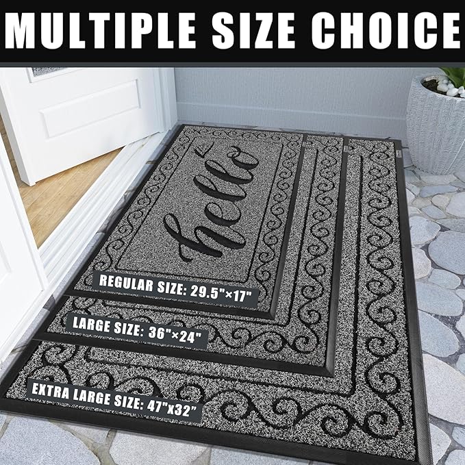 Yimobra Welcome Mats for Front Door 29.5x17, Heavy Duty Waterproof Outdoor Door - Image 5