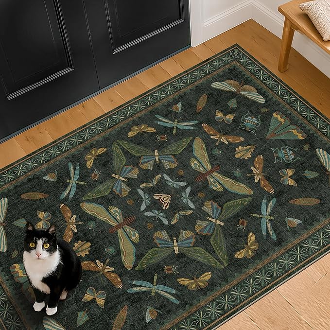 Green and Black Entryway Rug - Image 8