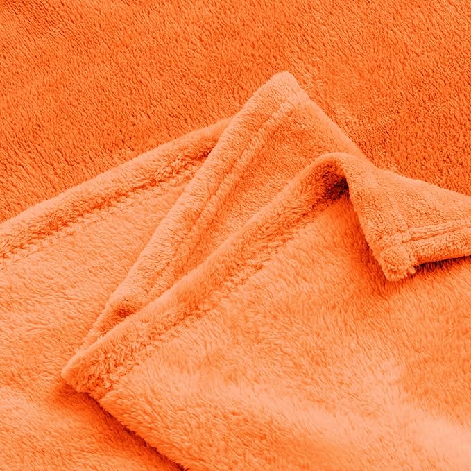 BEDELITE Fleece Blankets 108 inch x90 Size Orange Throw Blankets - Image 9