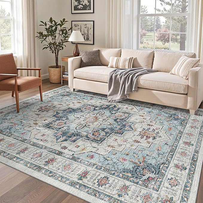 Madane 5x7 Area Rugs for Living Room, Stain Resistant Washable Rug, Non-Slip by Madane