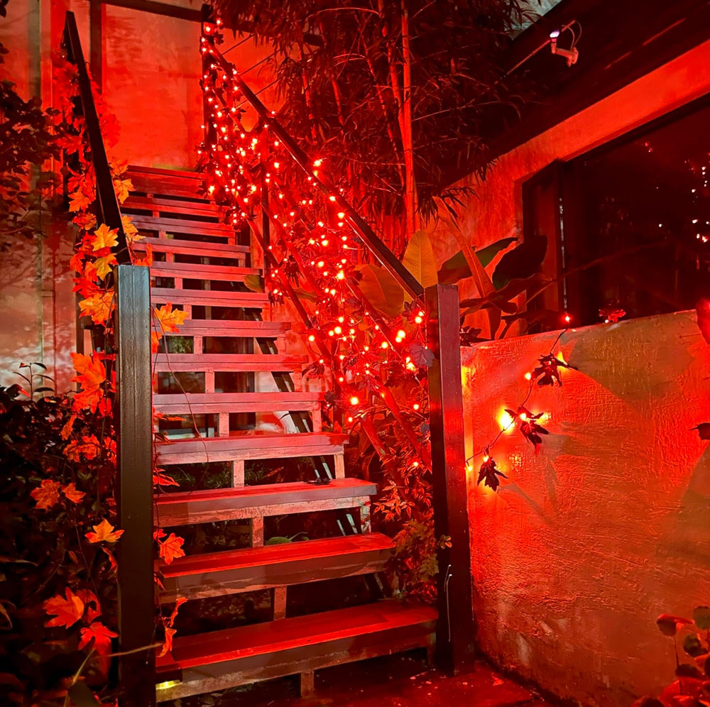 66ft Handmade 200 LED Halloween Garland,Artificial Maple Leaves String Lights...
