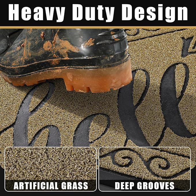 Yimobra Welcome Mats for Front Door 29.5x17, Heavy Duty Waterproof Outdoor Door - Image 2