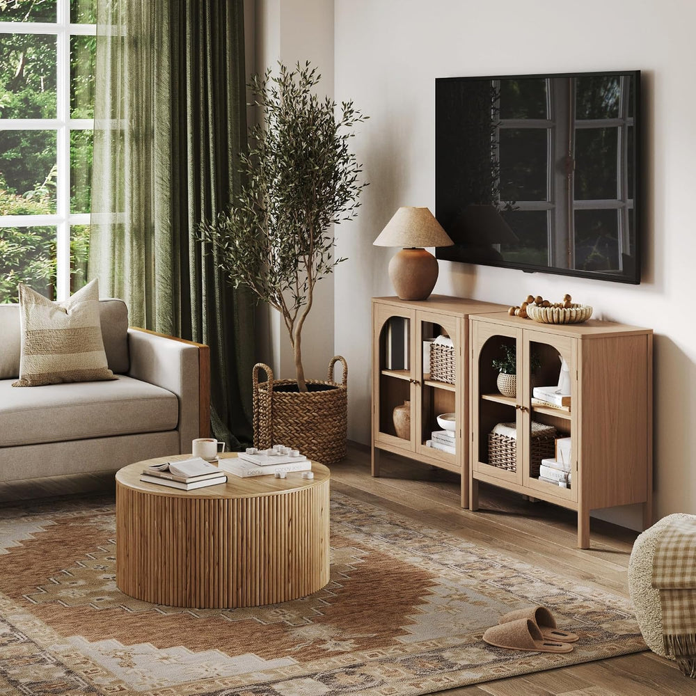 Nathan James Mason Modern Farmhouse Storage Cabinet, Free Standing Accent Sid...