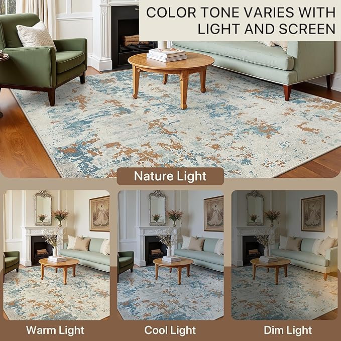 BEIMO Area Rugs 6x9 for Living Room Bedroom, Modern Abstract Machine Washable - Image 6