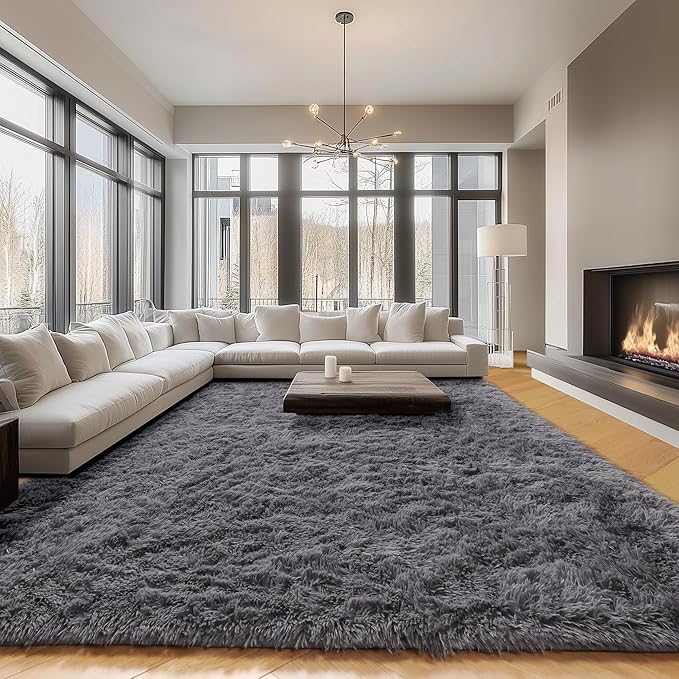 ONASAR Grey 8x10 Area Rugs for Living Room, Ultra Soft Plush Thick Shaggy Big - Image 4