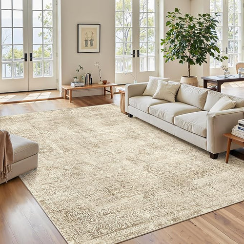 6x9 Area Rug for Living Room Floral Washable Non-Slip Modern Rugs for Bedroom by Soalmost