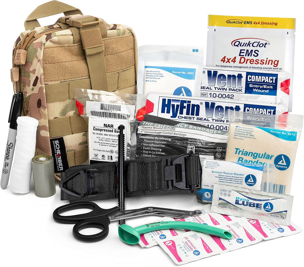 Scherber Premium IFAK Kit Trauma Pack | HSA/FSA Approved | SOF Tourniquet, Qu...