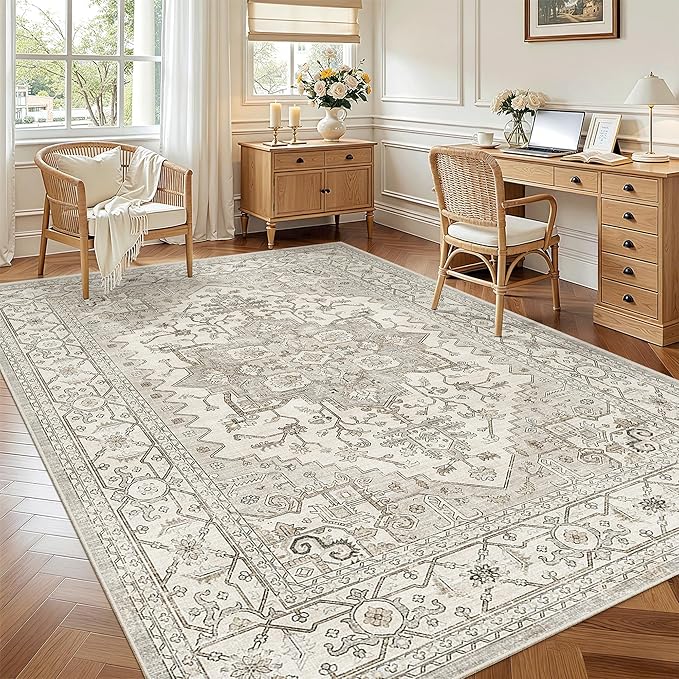 Madane 6x9 Area Rugs for Living Room, Stain Resistant Washable Rugs, Non-Slip - Image 2