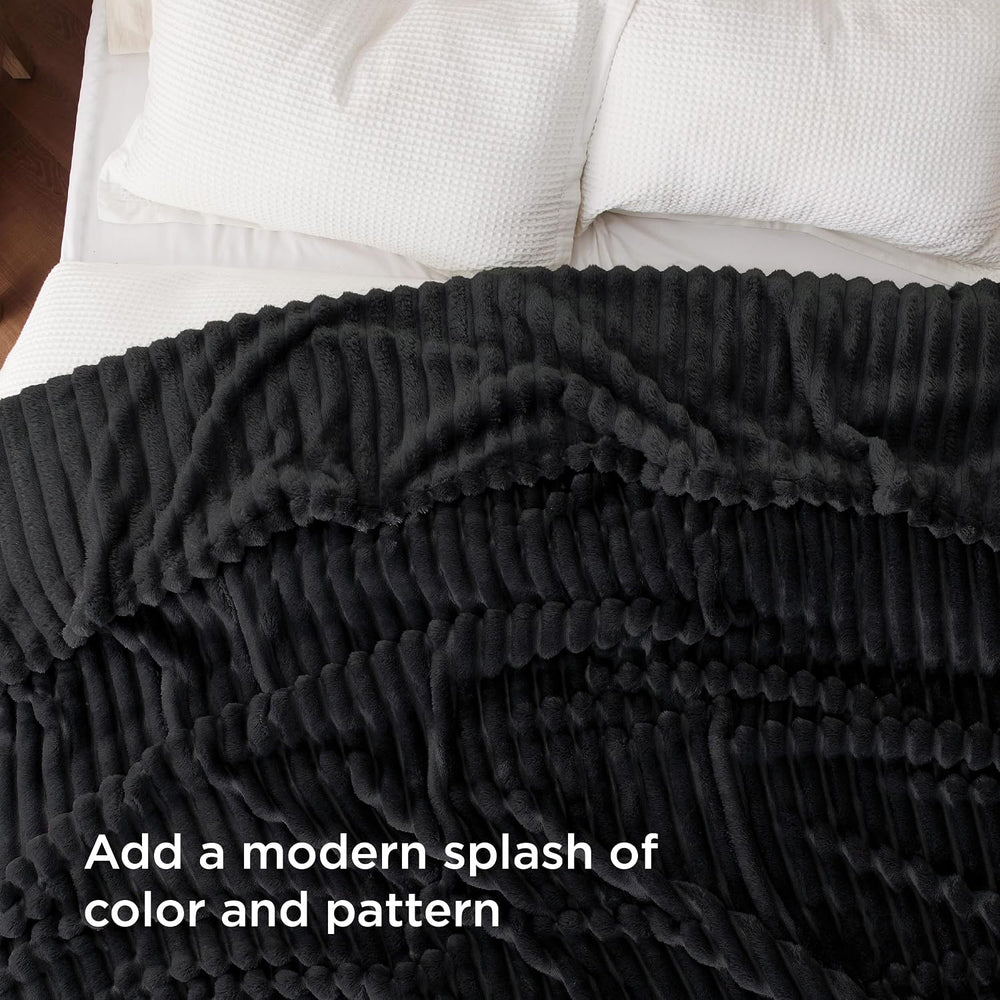 Bedsure Soft King Size Blankets for Bed Black 108"x90"