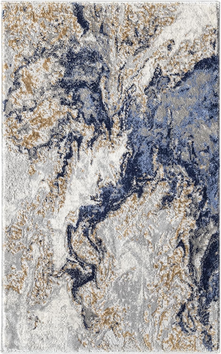LUXE WEAVERS Marble Abstract Swirl Area Rug Blue 2x3