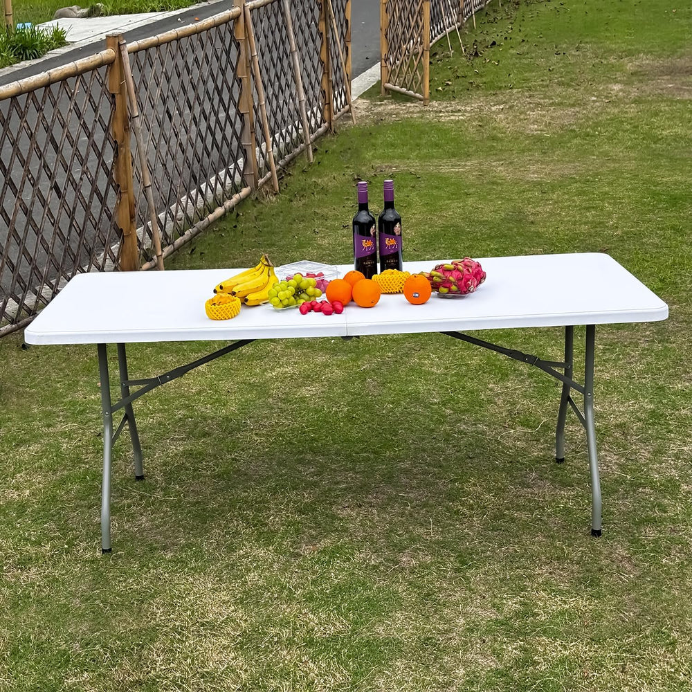 70.8" W X 29" D X 29" H - 6 ft Folding Table White Portable He...