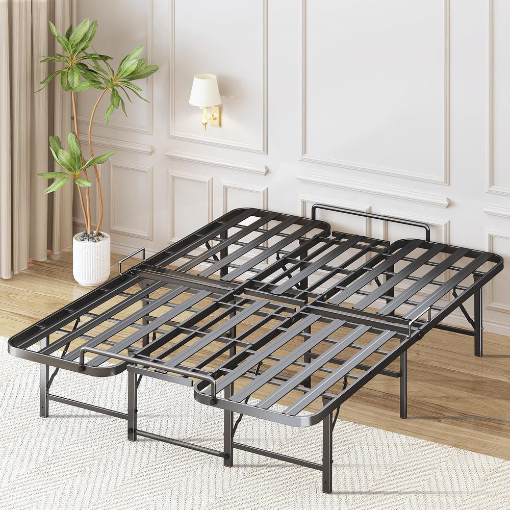 Foldable Full Size Bed Frame, Folding Bed Frame Full, 14 Inch Full Metal Bed ...