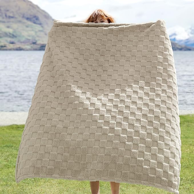 Bedsure GentleSoft Beige Throw Blanket - Image 2