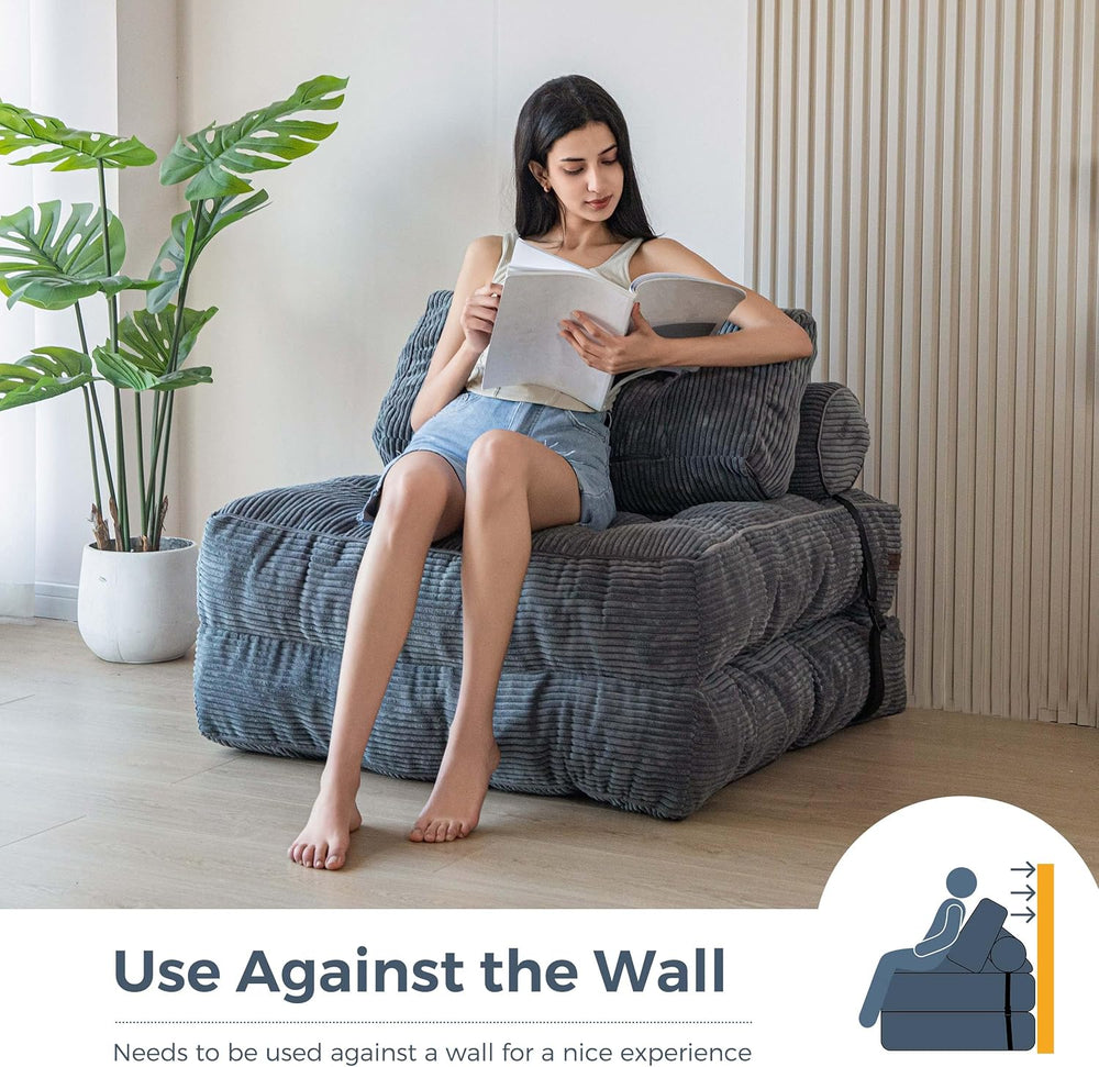 MAXYOYO Folding Sofa Bed, Convertible Chair with Pillow Foldable Couch with B...