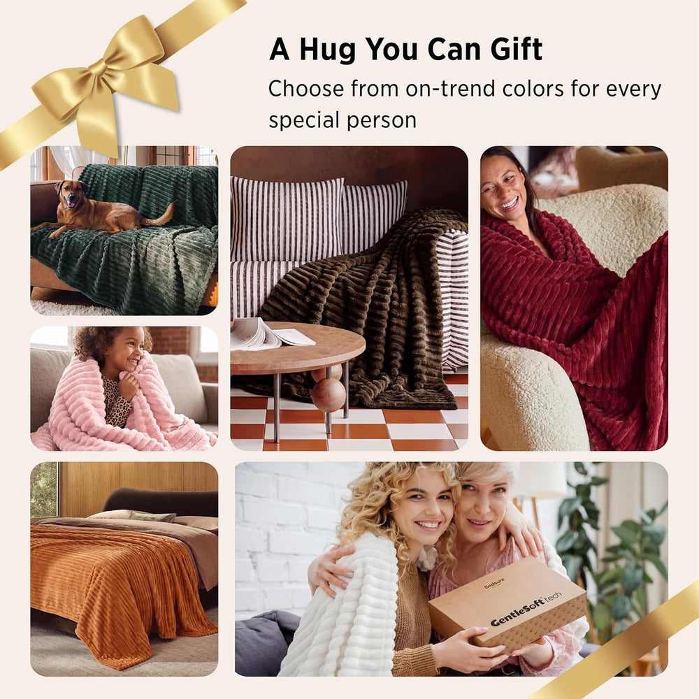 Bedsure Soft Queen Size Blanket for Bed Burnt Orange 90"x90"