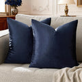 GIGIZAZA Navy Blue Velvet Pillow Covers 24x24, Square Solid Throw Pillow Covers by GIGIZAZAFocusingonhomedecoration