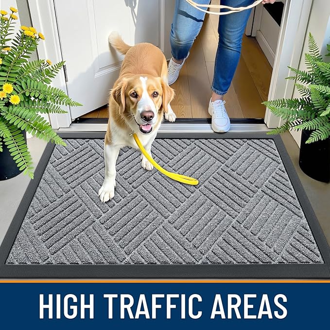 OLANLY Front Door Mat Outside Entrance 47x32, Heavy Duty Sturdy Natural Rubber - Image 5