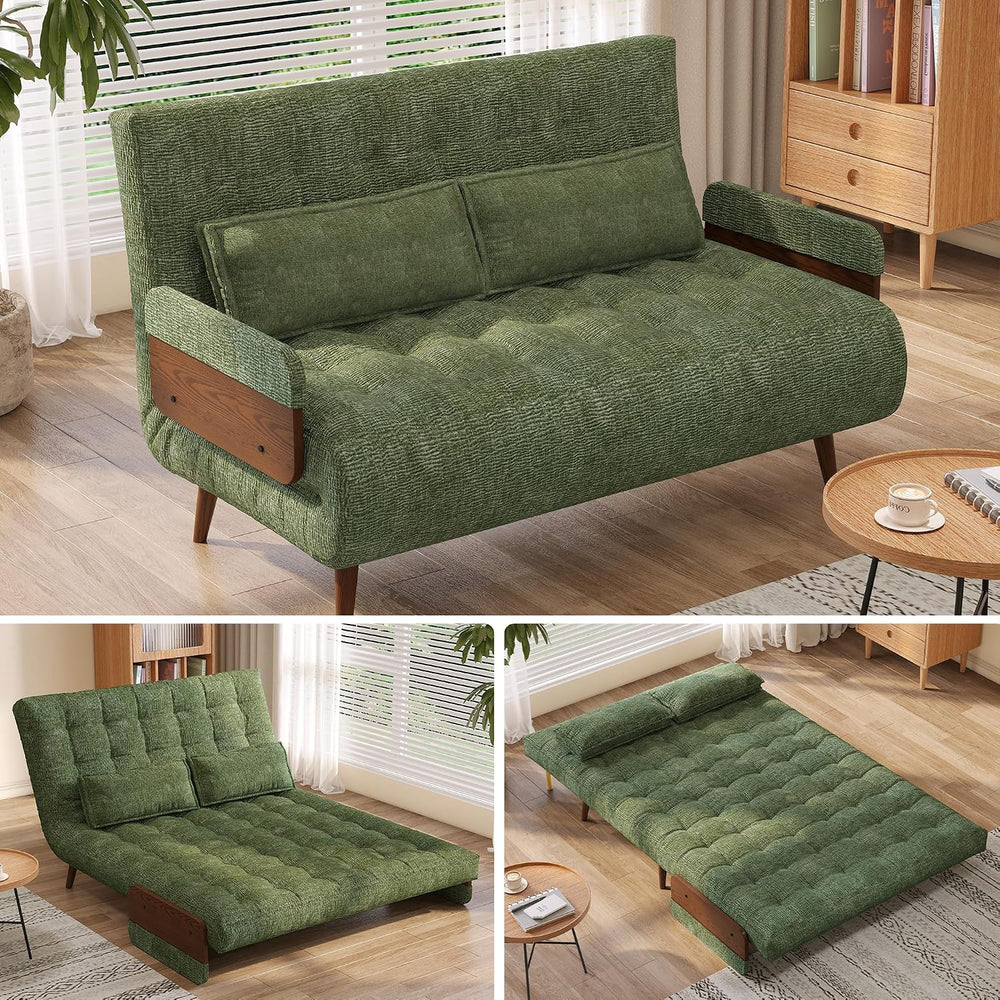 JASIWAY 45" Mid-Century Convertible Sofa Chair Bed Sleeper for Adult, Futon