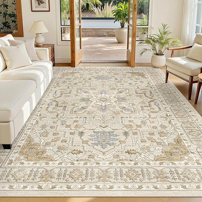 Madane 6x9 Area Rugs for Living Room, Stain Resistant Washable Rugs, Non-Slip by Madane