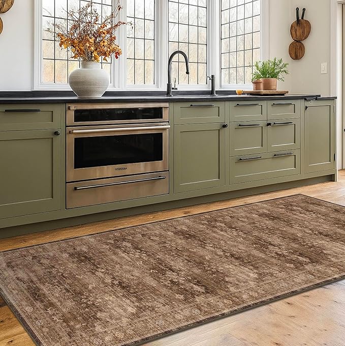 Brown Washable Long Runners for Hallways, Entryway Indoor Rug, Non Slip Rubber - Image 8