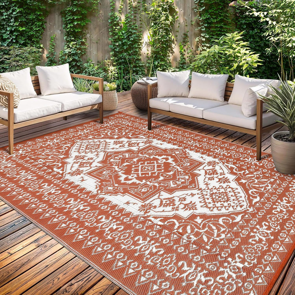 GarveeHome Outdoor Rugs 8x10 Waterproof Reversible Outdoor Plastic Straw Rug ...