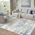 Blue 5x7 Area Rug Washable Modern Abstract Living Room Carpet Non Slip Neutral by PureCozy