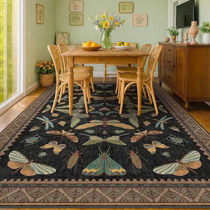 Hazo Haus Living Room Rug Black Boho 6x9 - Image 8