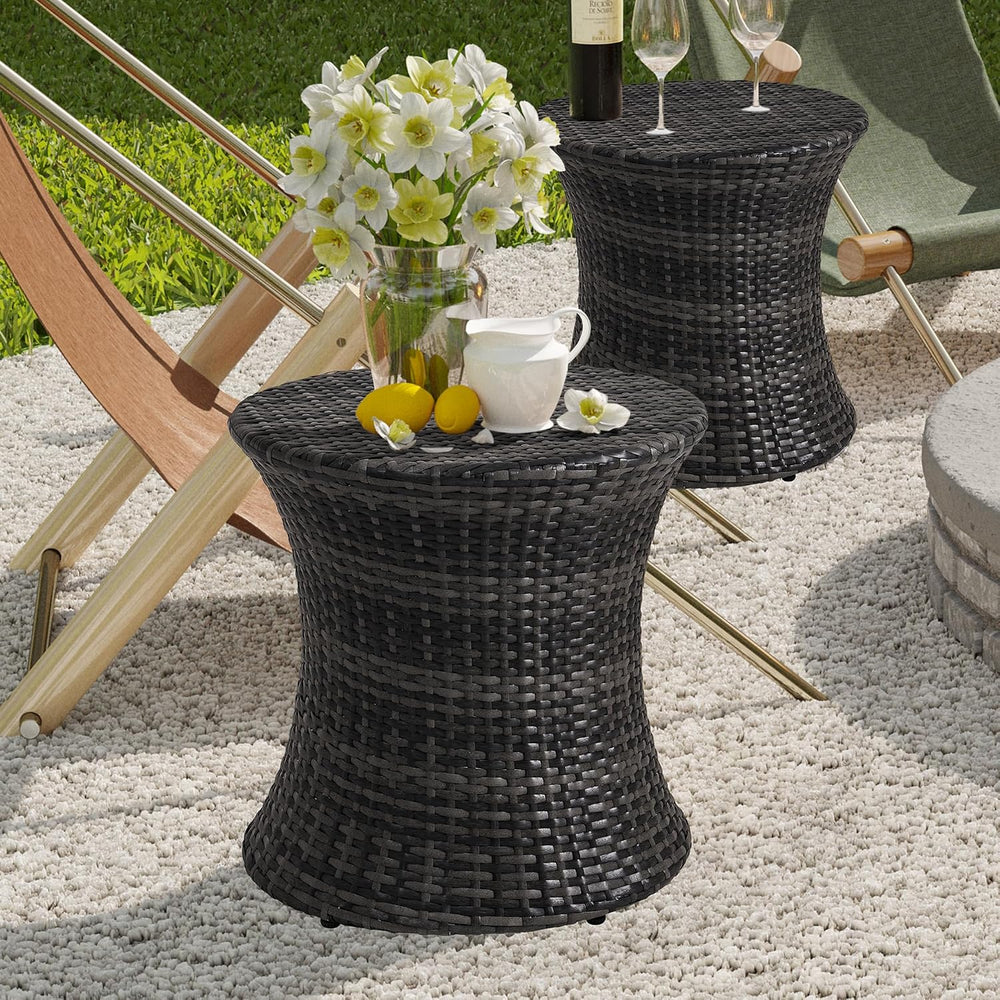 Sundale Outdoor Wicker Small Side Table Patio Rattan End Table