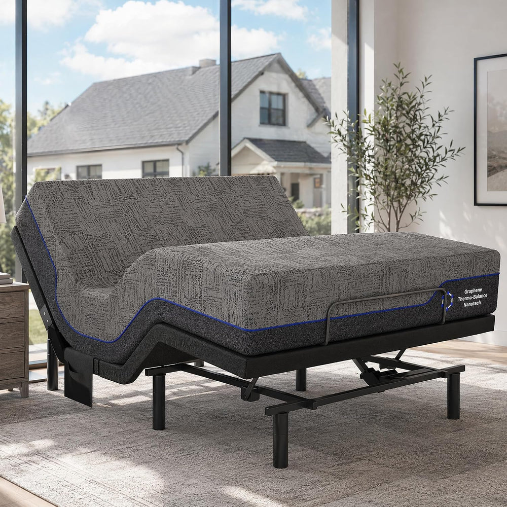 Marsail MS01-1 Full Adjustable Bed Frame with Massage + 10-inch Gel Memory Fo...