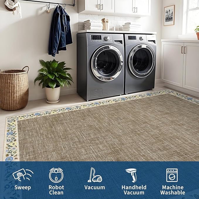 GarveeHome Entryway Rug 2x6 Modern Bordered Runner Rug Washable Kitchen Runners - Image 8