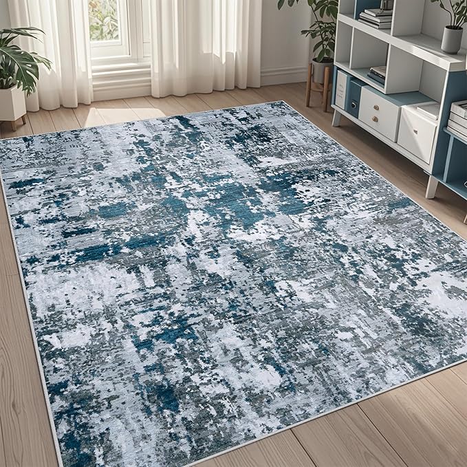 5x7 Area Rugs for Living Room Rug Washable: Abstract Rug for Dining Room by Aelenmu