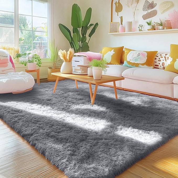 OLANLY Area Rugs for Living Room Bedroom, Machine Washable 4x5.9 ft Soft Fluffy - Image 3