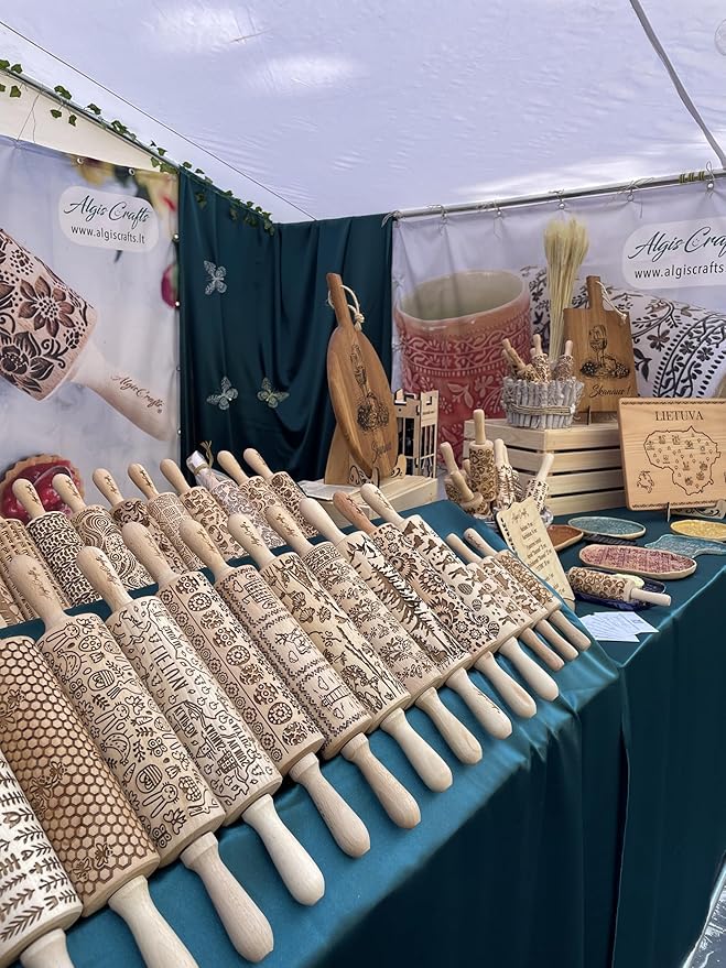 AZTEC Embossed Rolling Pin for Ceramic. Clay Roller and Ceramic Stamp for - Image 7