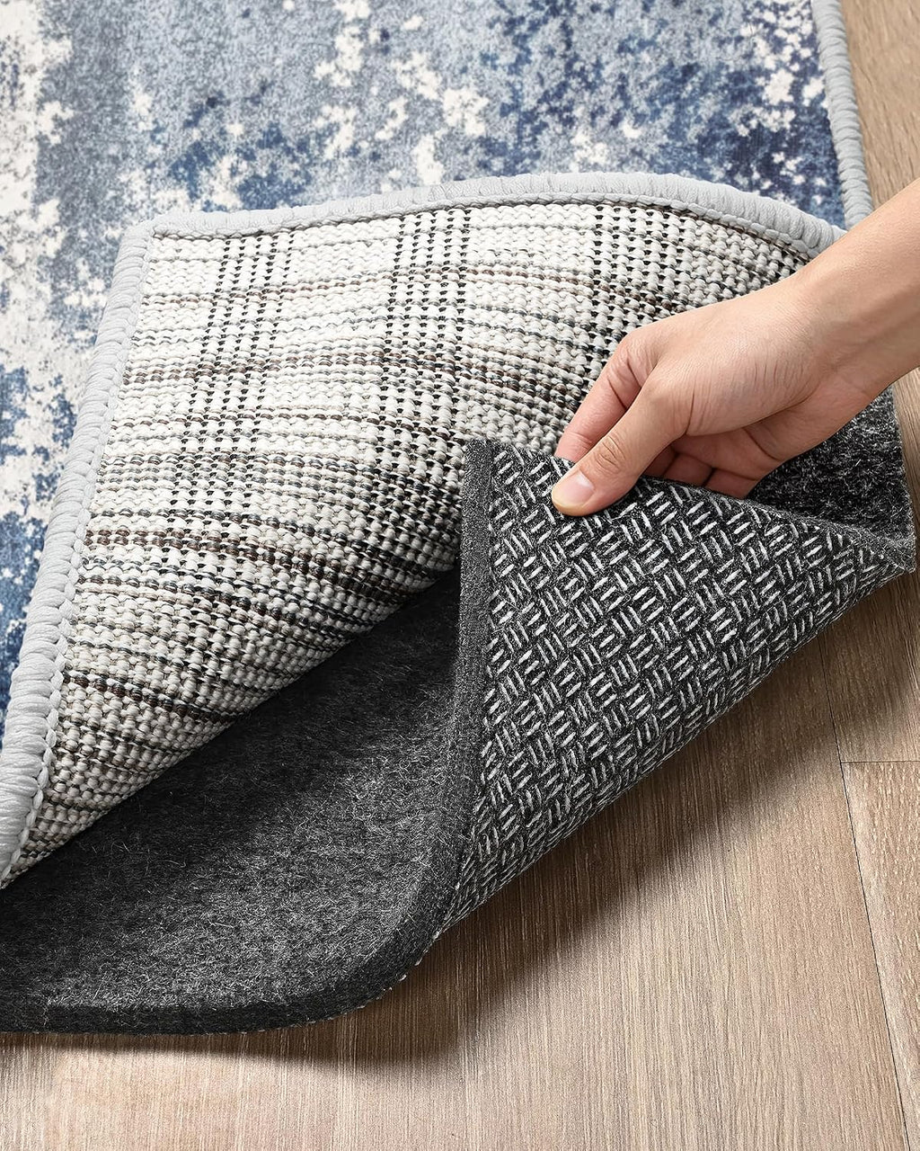 5x7 Non Slip Rug Pad Gripper Cushioned Carpet Pads | Ideas for Hardwood Floors, Thick Felt Liner with Silicone Backing, Under Area Rugs Anti Skid Mat Keep Rugs in Place and Safe